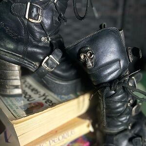 New Rock Steam Punk zip-up buckled badass Boots